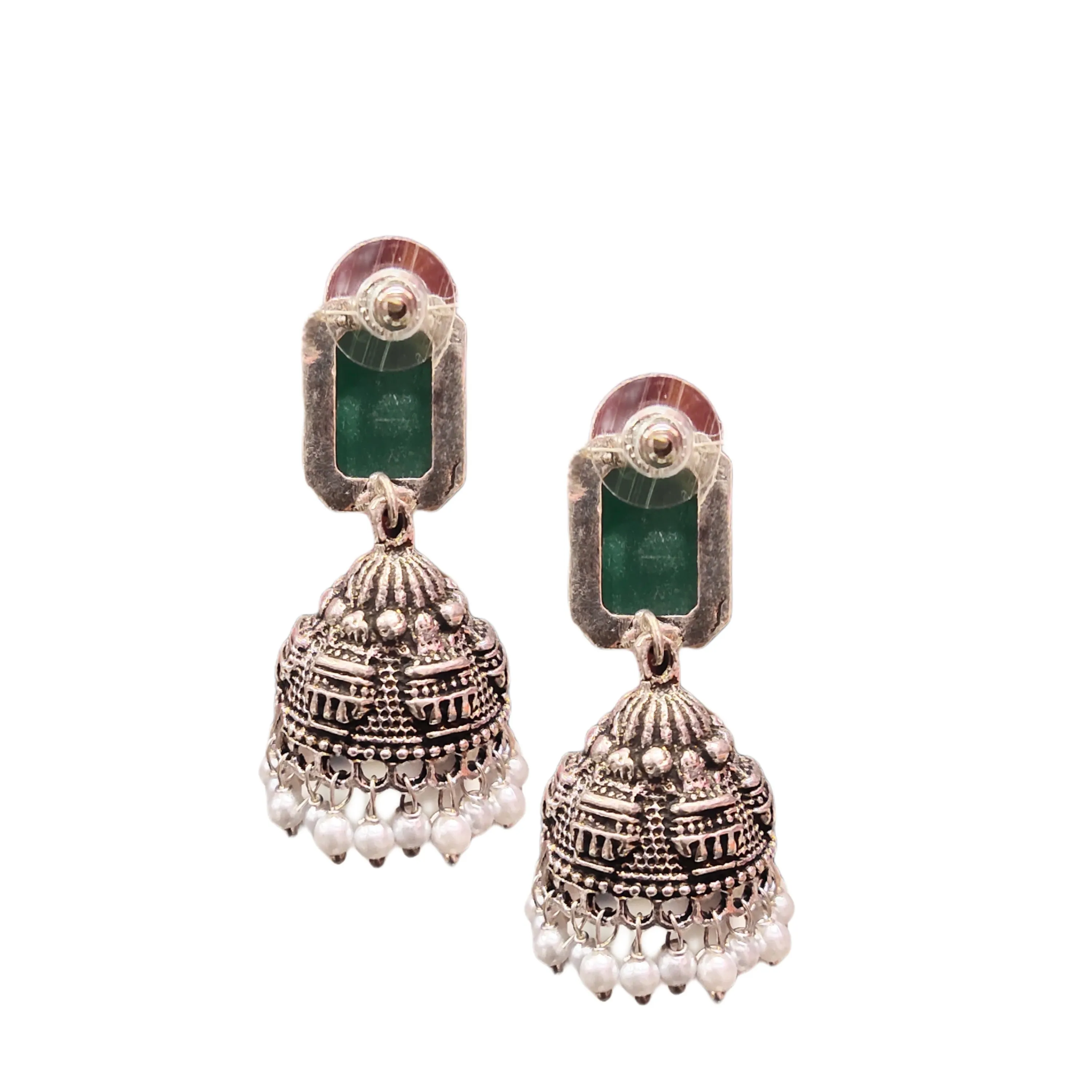 Shimmer with Style: Unveiling the Beauty of Oxidized Jermon Silver Jhumka Earrings by Asp Fashion Jewellery