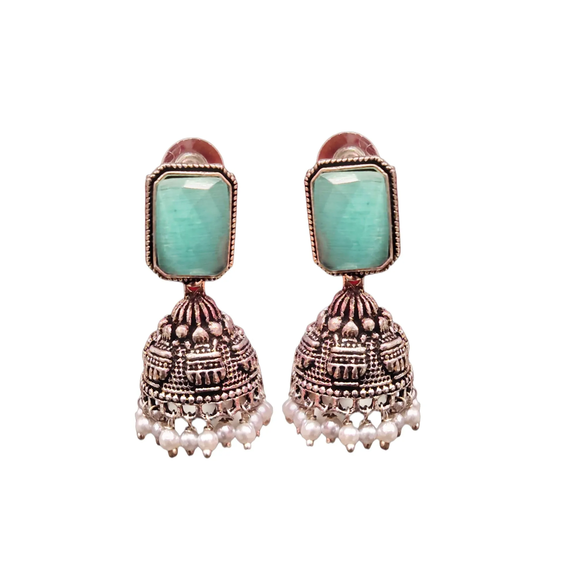 Shimmer with Style: Unveiling the Beauty of Oxidized Jermon Silver Jhumka Earrings by Asp Fashion Jewellery