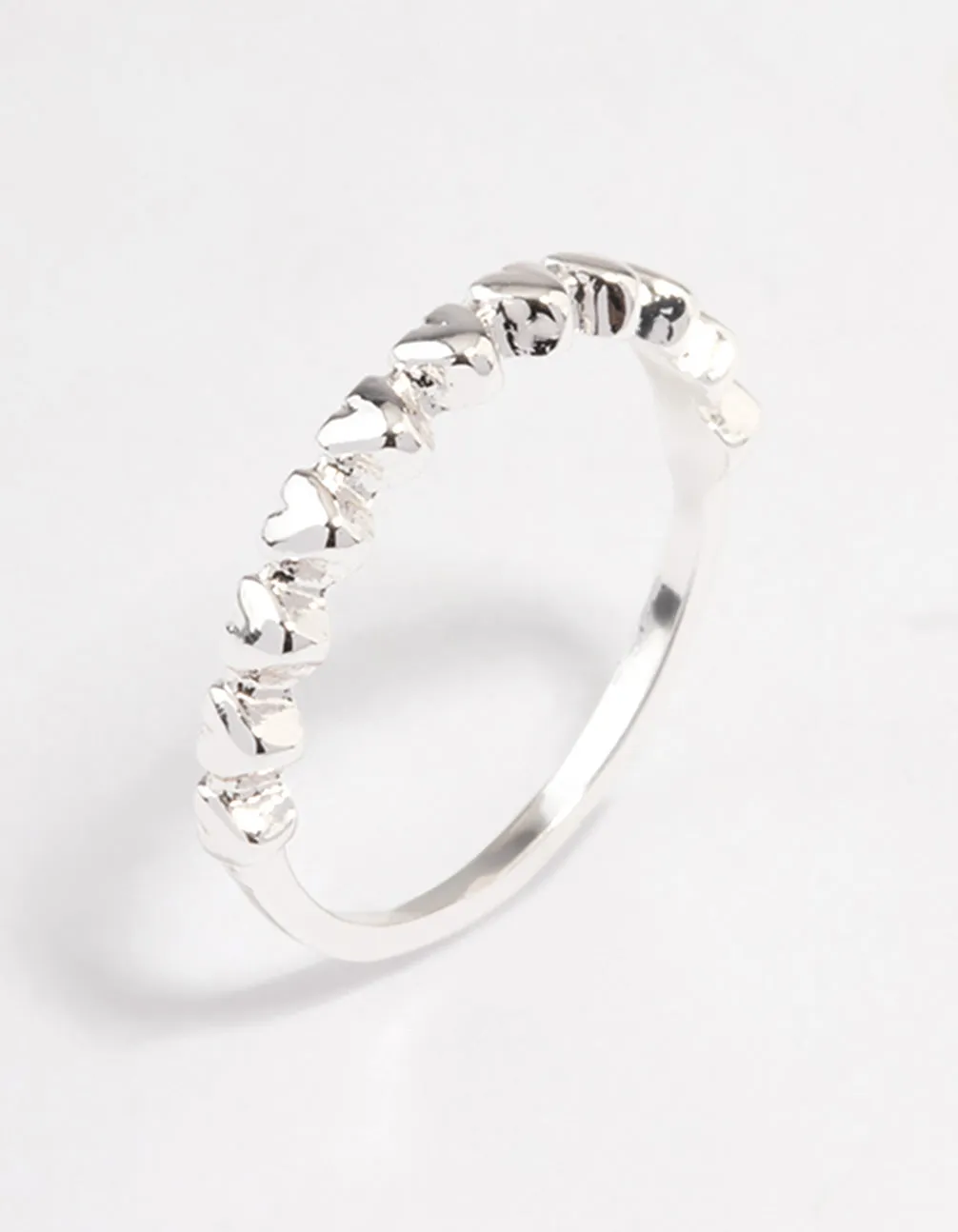 Silver Mini Hearts Ring