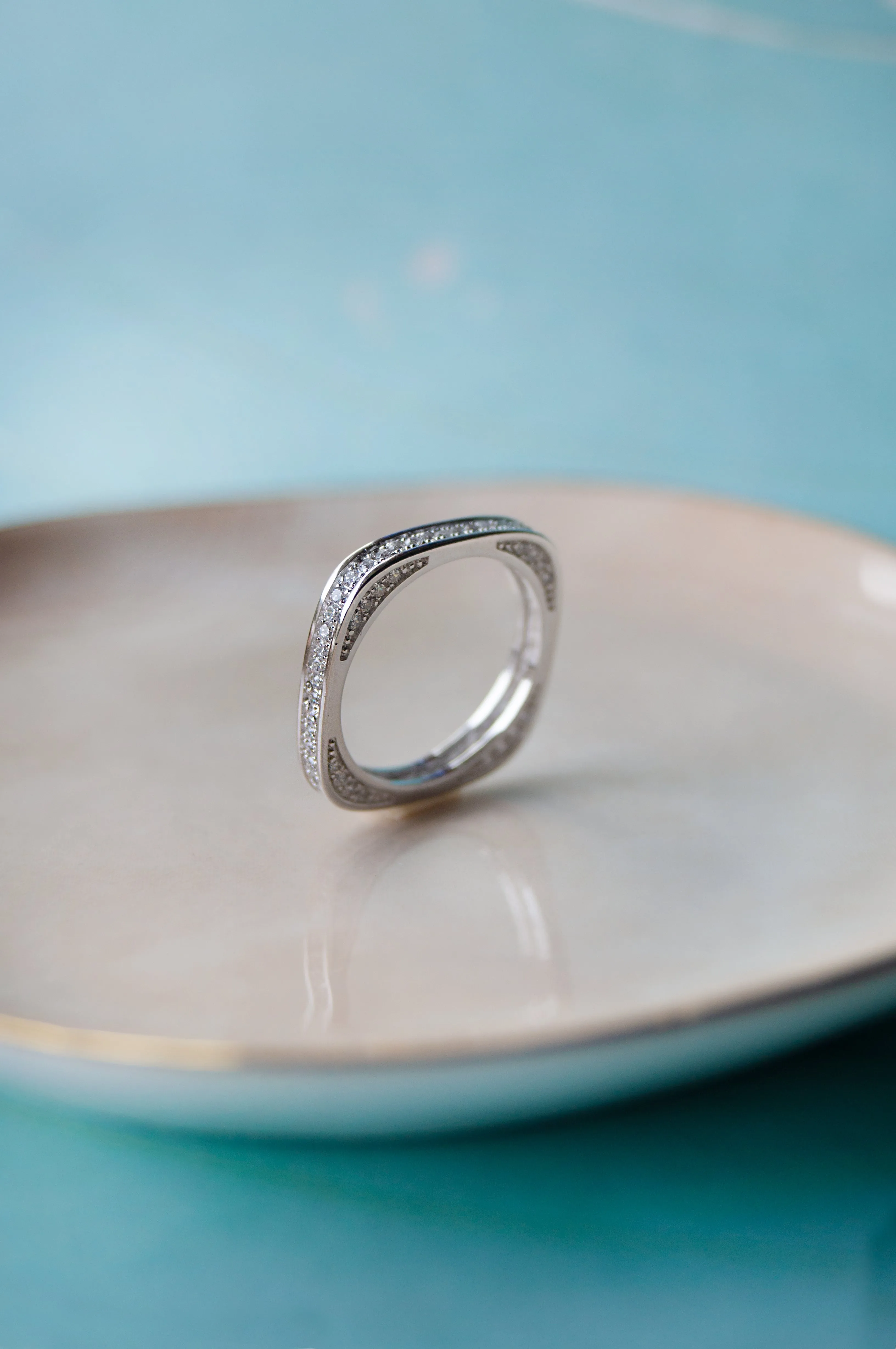 Square Or Circle Sterling Silver Ring