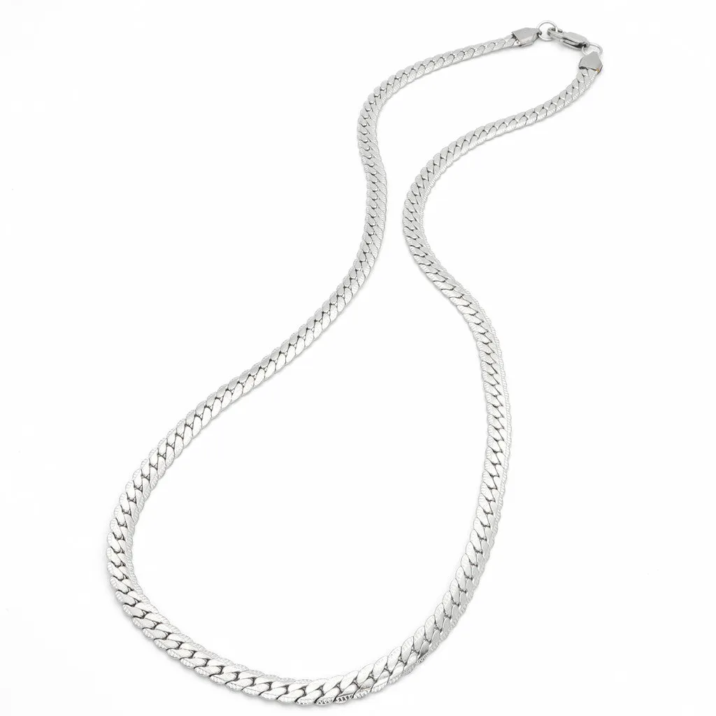 Stainless Steel 6mm Pattern Link Chain Necklace