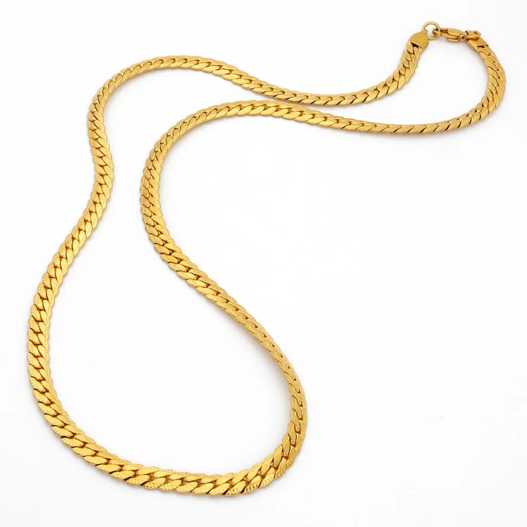 Stainless Steel 6mm Pattern Link Chain Necklace