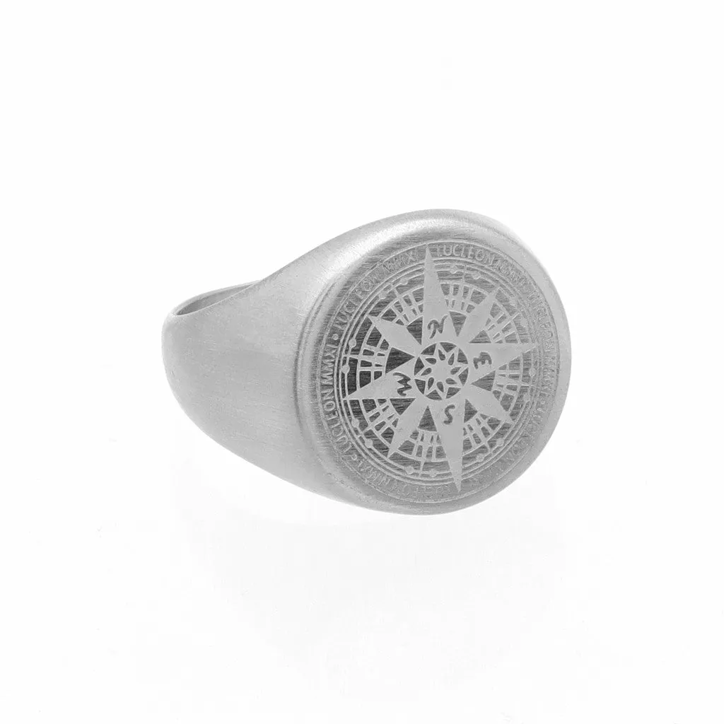 Stainless Steel Compass Rose Ring