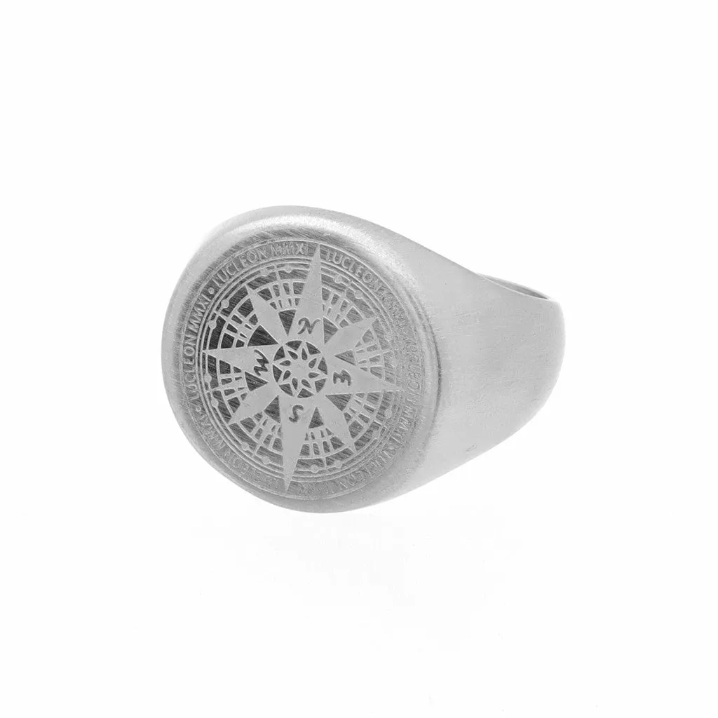 Stainless Steel Compass Rose Ring