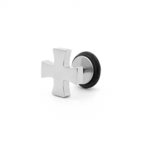 Stainless Steel Cross Fake Plug Earring