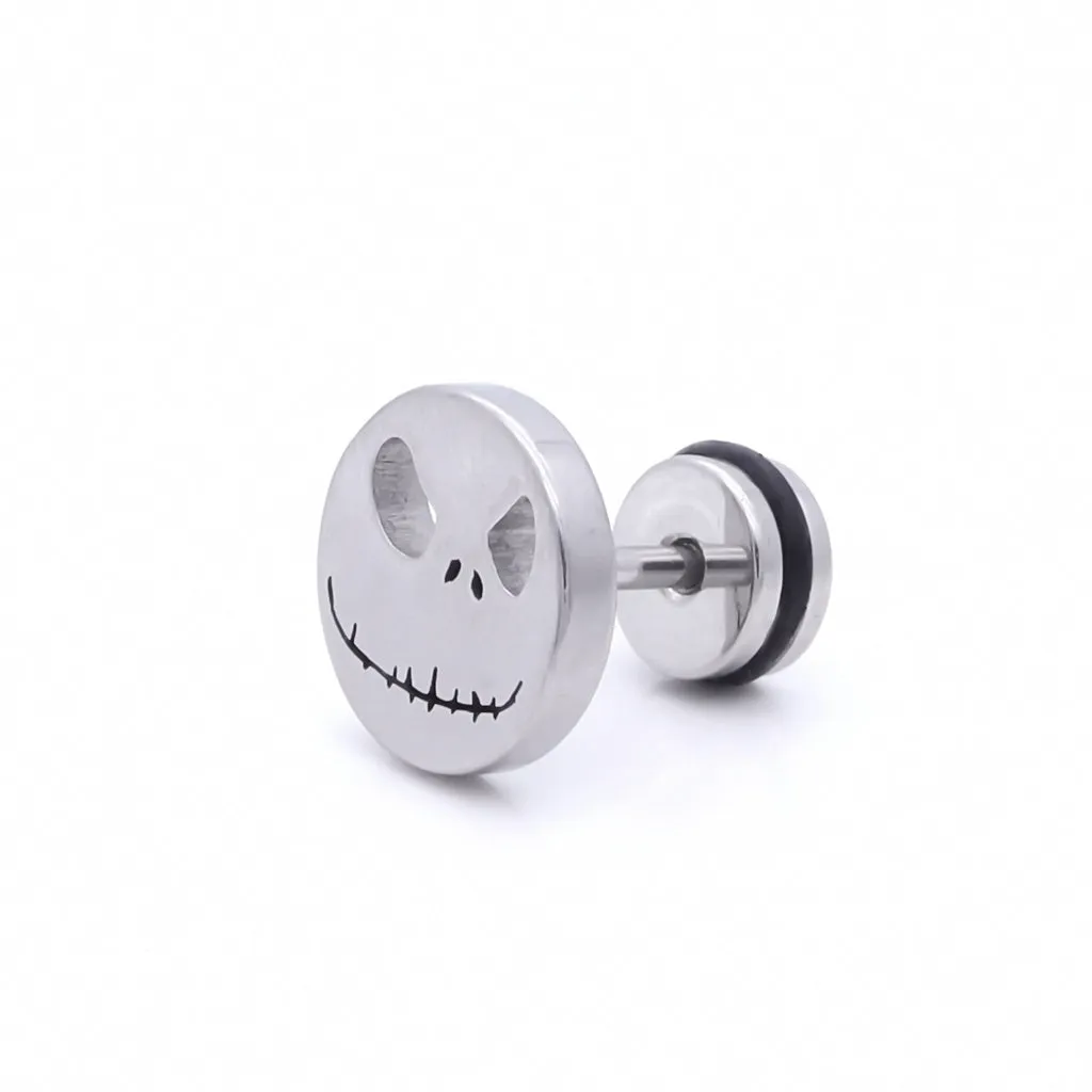 Stainless Steel Jack Skellington Fake Plug - Silver