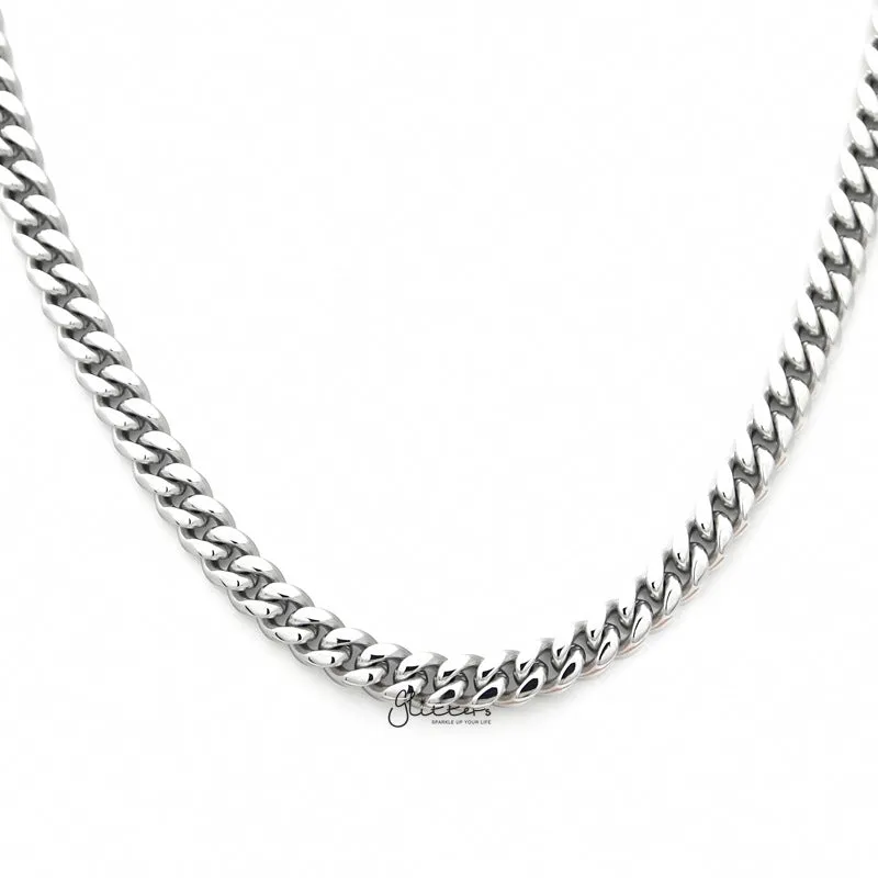 Stainless Steel Miami Cuban Curb Chain Necklace - 6mm Width