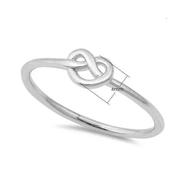 Sterling Silver Love Knot Women's Rings