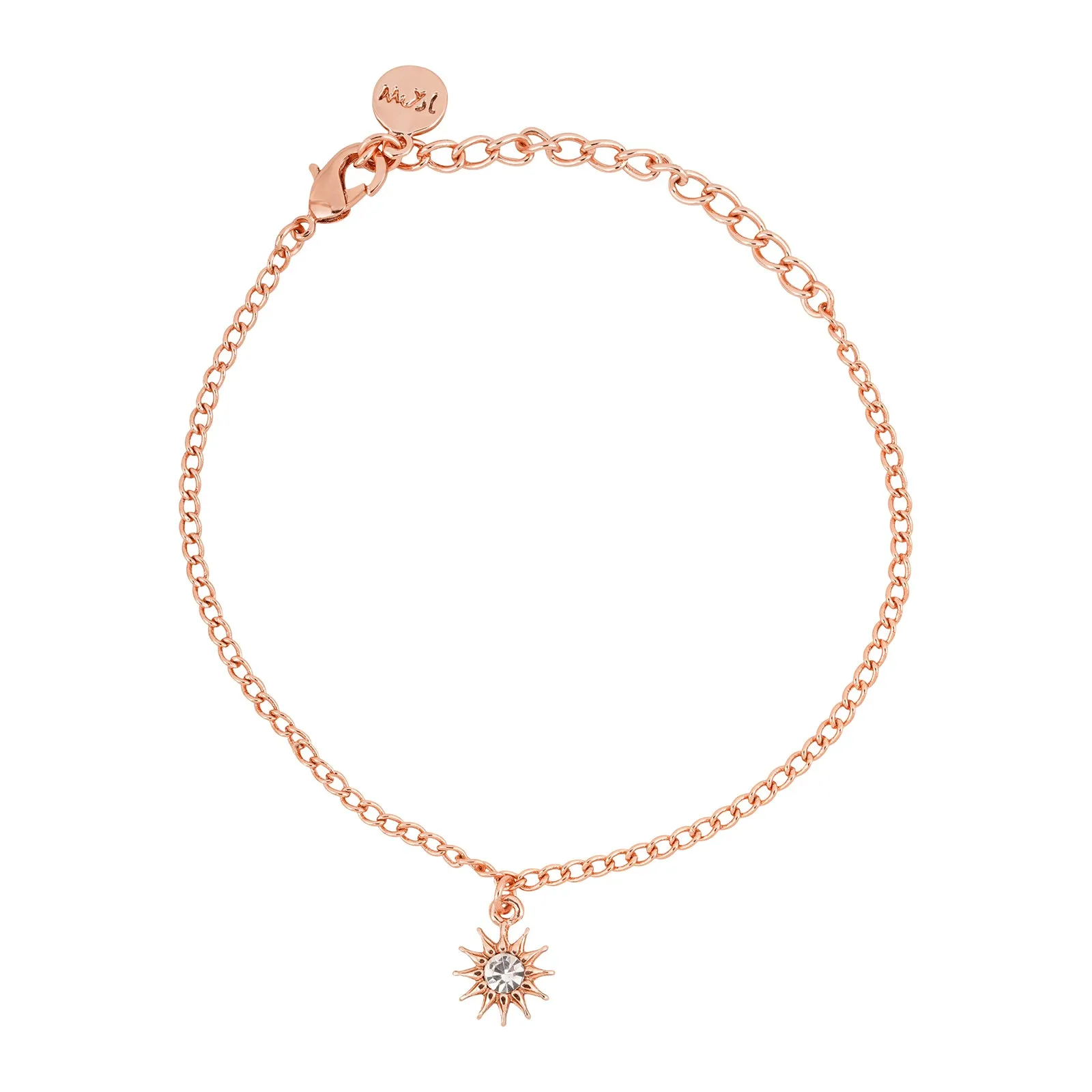 Sunday Rhinestone Rosegold Bracelet Charm