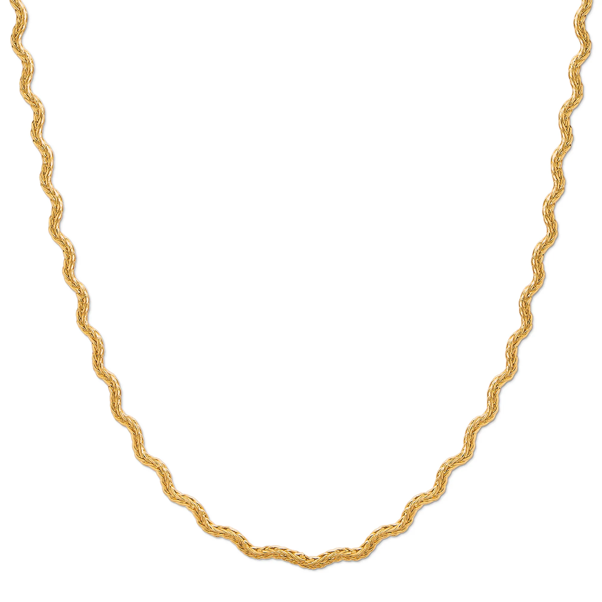 Textured Wave Chain Necklace