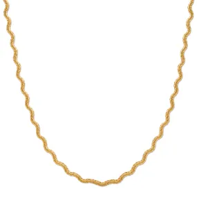 Textured Wave Chain Necklace