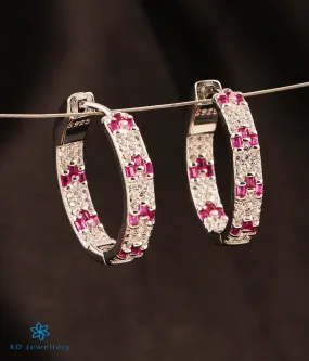 The Flame Sparkle Silver Hoops