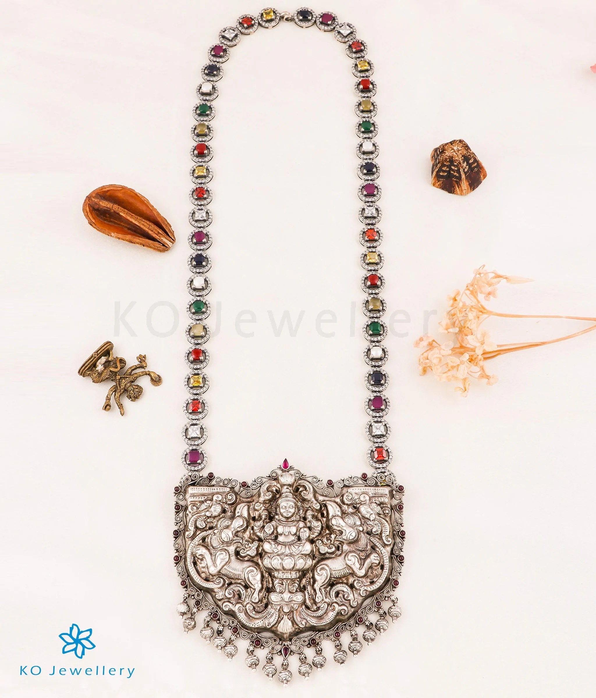 The Mahalakshmi Silver Navratna Necklace