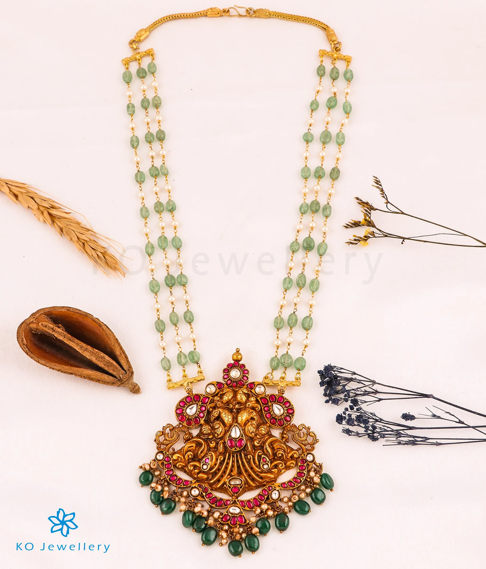 The Sarv Silver Kundan Peacock Necklace