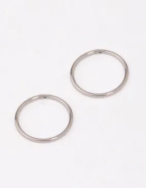 Titanium Fine Sleeper Earrings 10mm