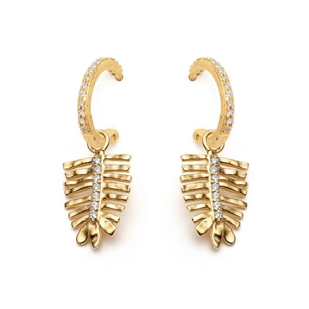 Tulsi Leaf Hoop Earrings