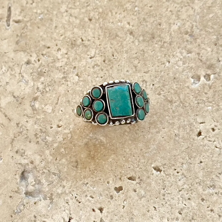 Turquoise Mosaic Ring Nepalese- Mojeka