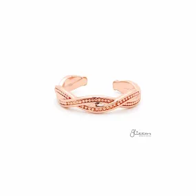 Twisted Rope Toe Ring - Rose Gold