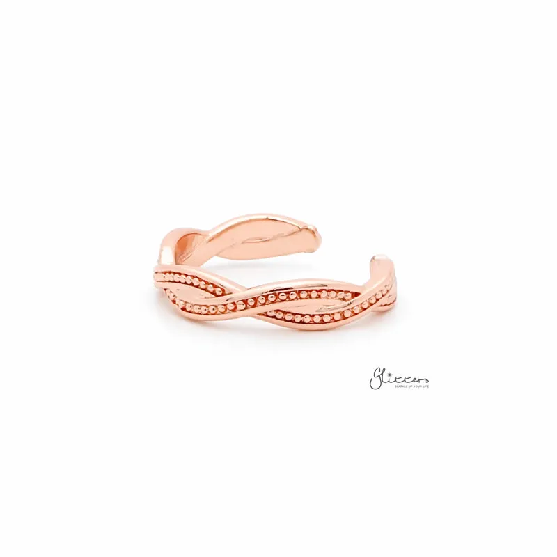 Twisted Rope Toe Ring - Rose Gold