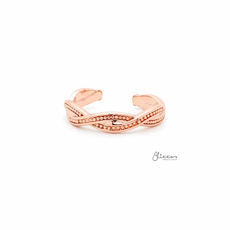 Twisted Rope Toe Ring - Rose Gold