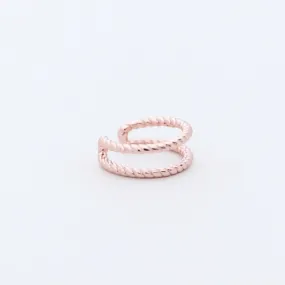 Two Rope Lines Ear Cuff - Rose Gold