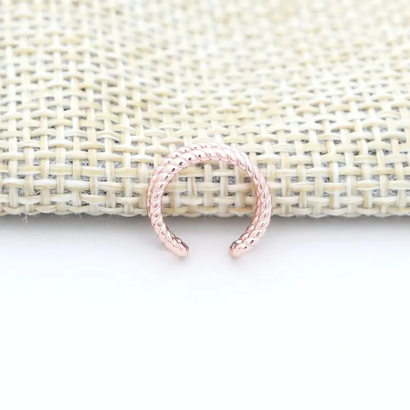 Two Rope Lines Ear Cuff - Rose Gold