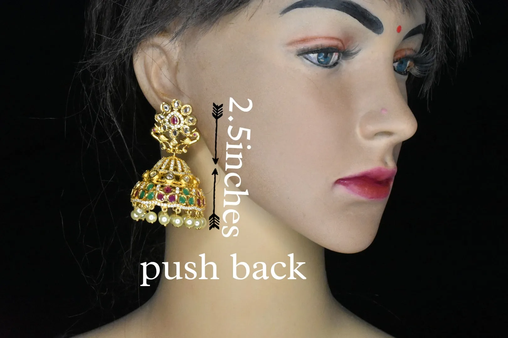 Uncut Diamond Jhumkas