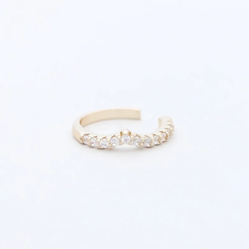 V Shape CZ Ear Cuff - Gold