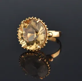 Vintage 18K Gold Citrine Italian Ring