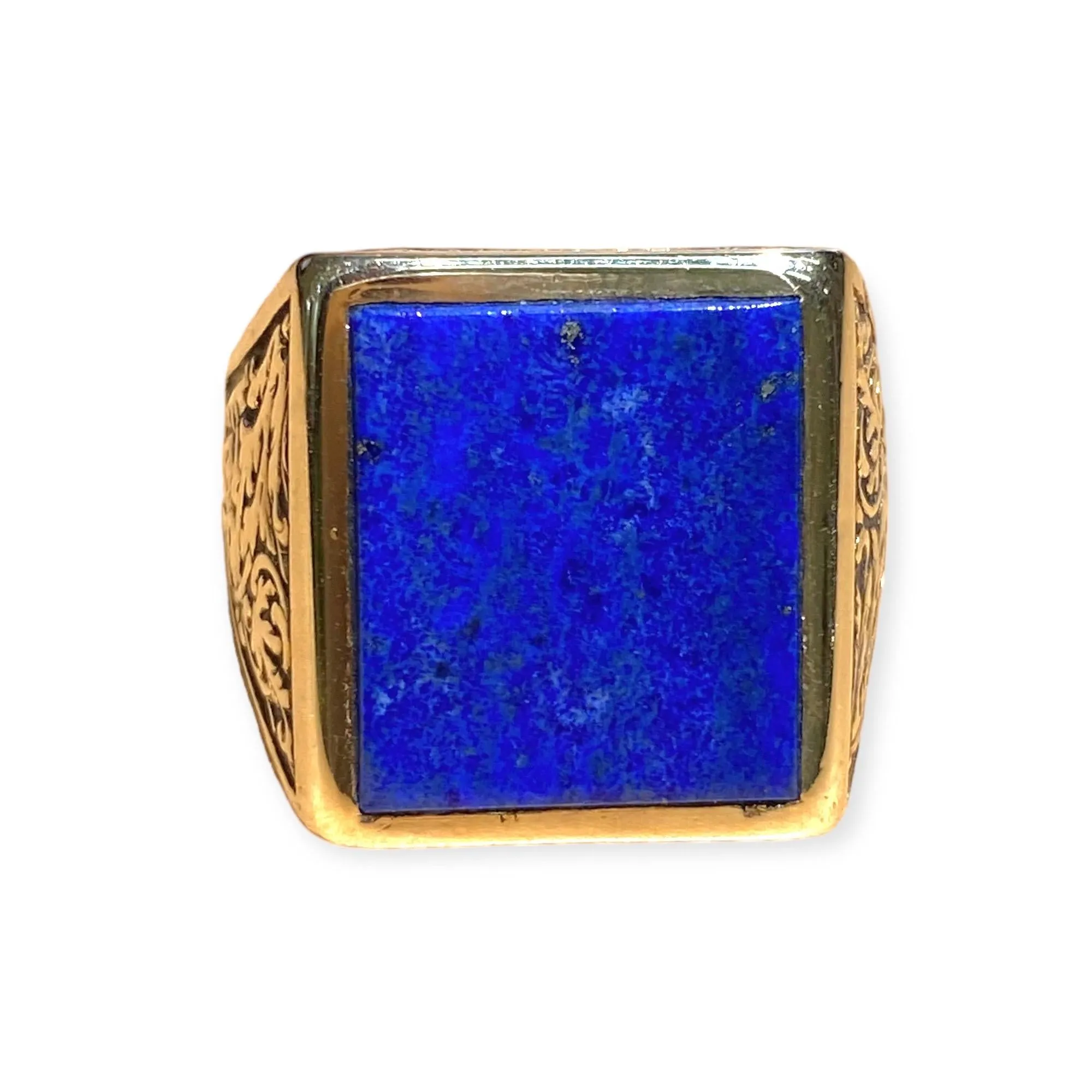 Vintage 18K Gold Lapis Lazuli Signet Ring