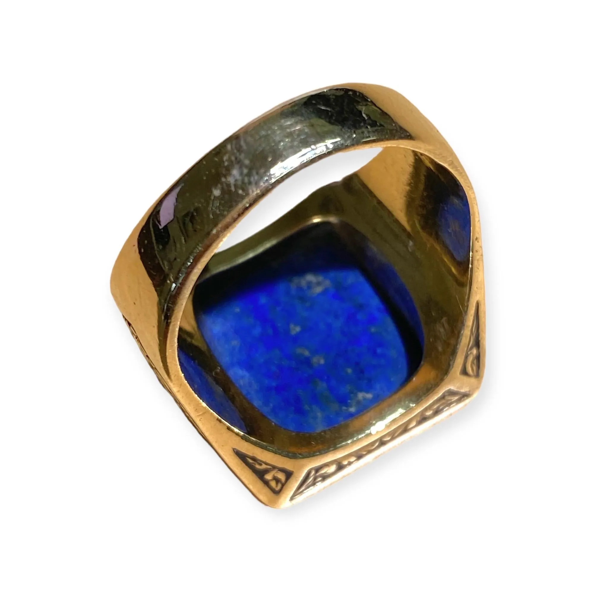 Vintage 18K Gold Lapis Lazuli Signet Ring