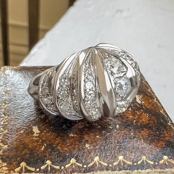 Vintage Bombe Diamond Ring