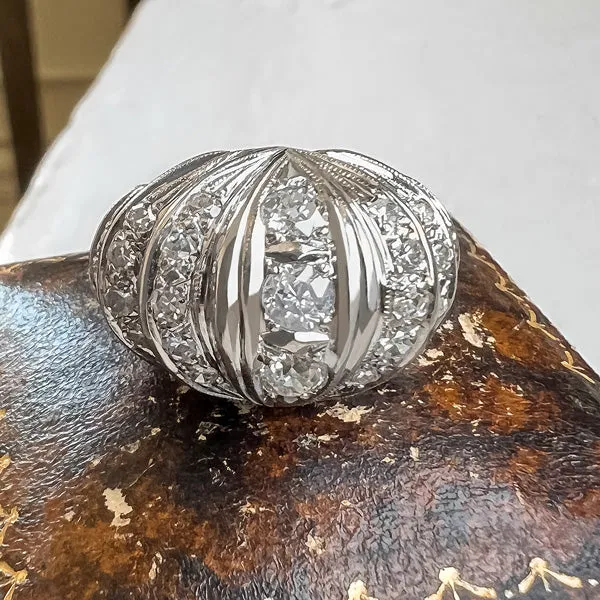 Vintage Bombe Diamond Ring