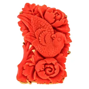 Vintage Carved Coral Ring