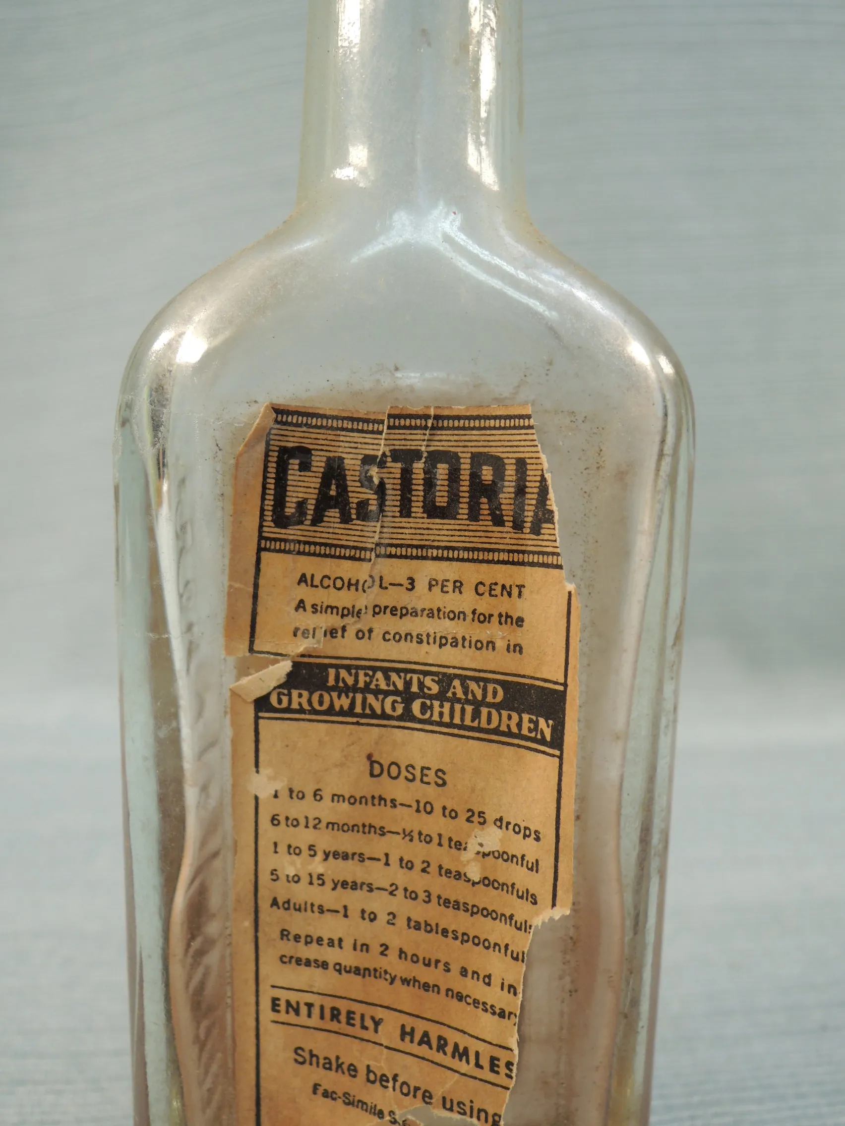 Vintage Castoria Bottle - Vintage Condition