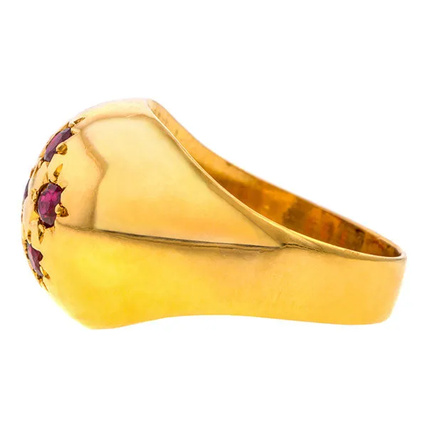 Vintage Ruby Bombe Ring