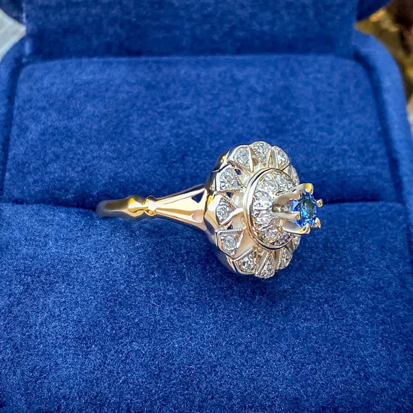 Vintage Sapphire & Diamond Dinner Ring