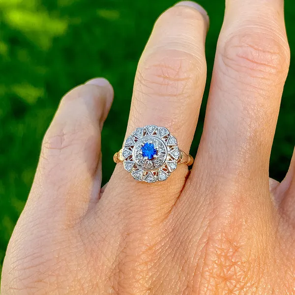 Vintage Sapphire & Diamond Dinner Ring