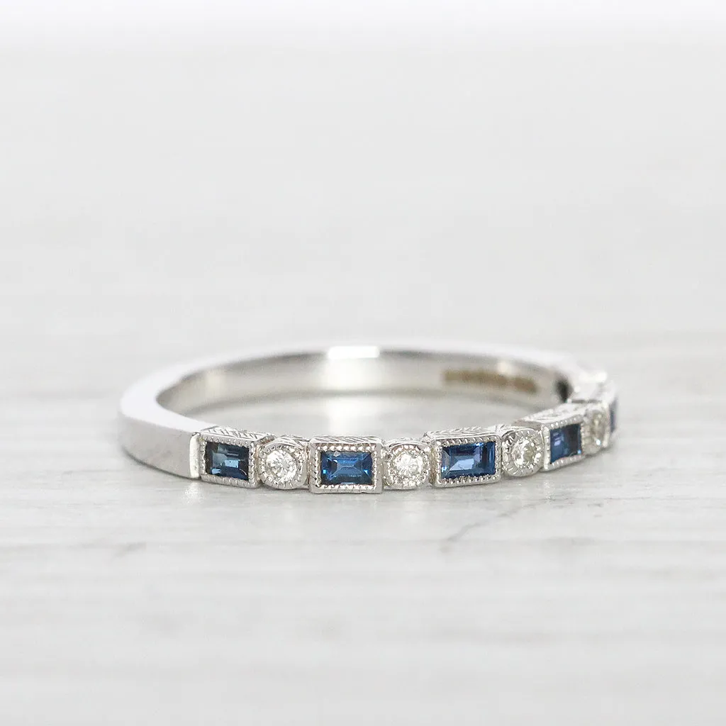 Vintage Style Sapphire and Diamond Band