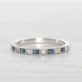 Vintage Style Sapphire and Diamond Band