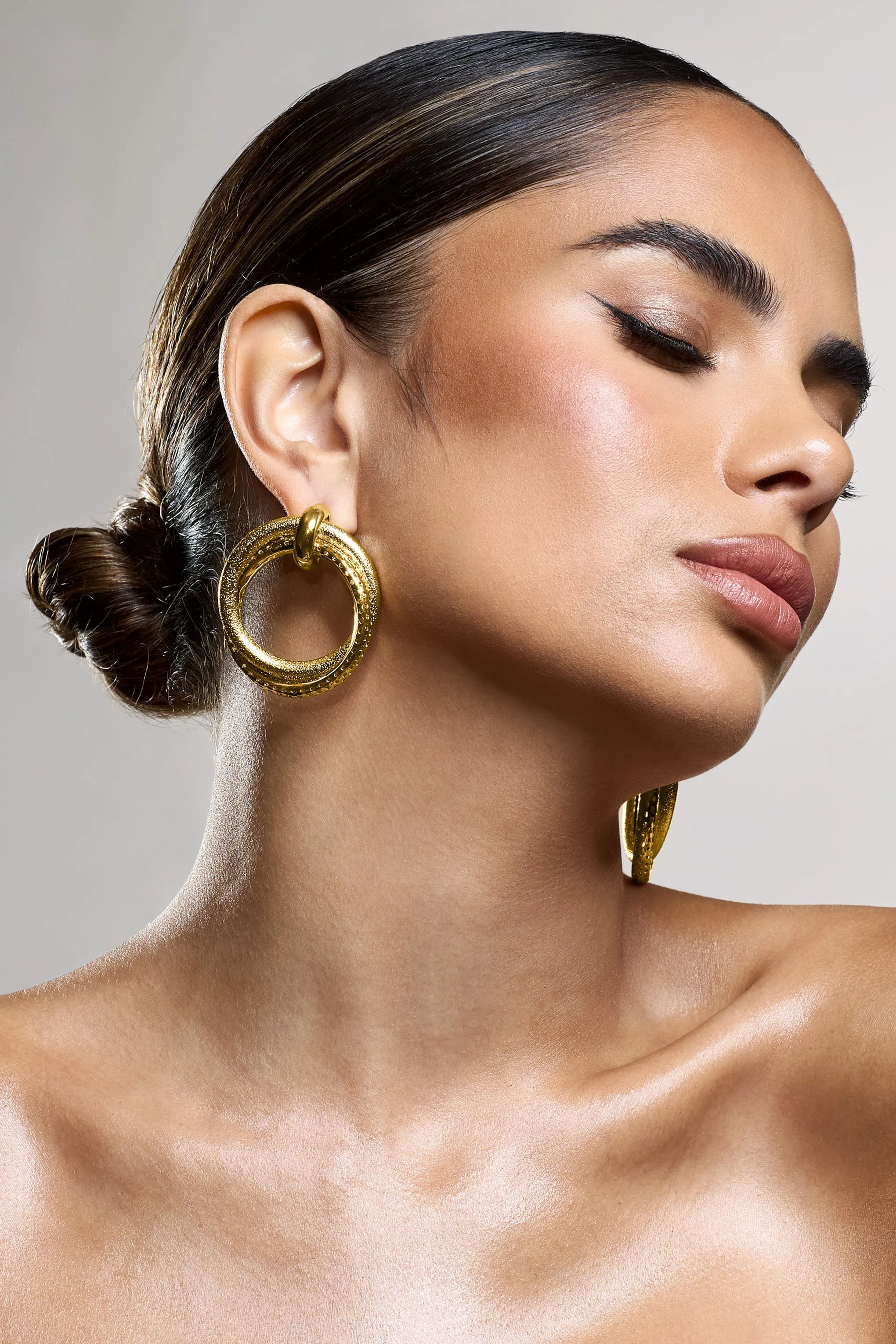 Zanetti | Gold Layered Circular Drop Earrings