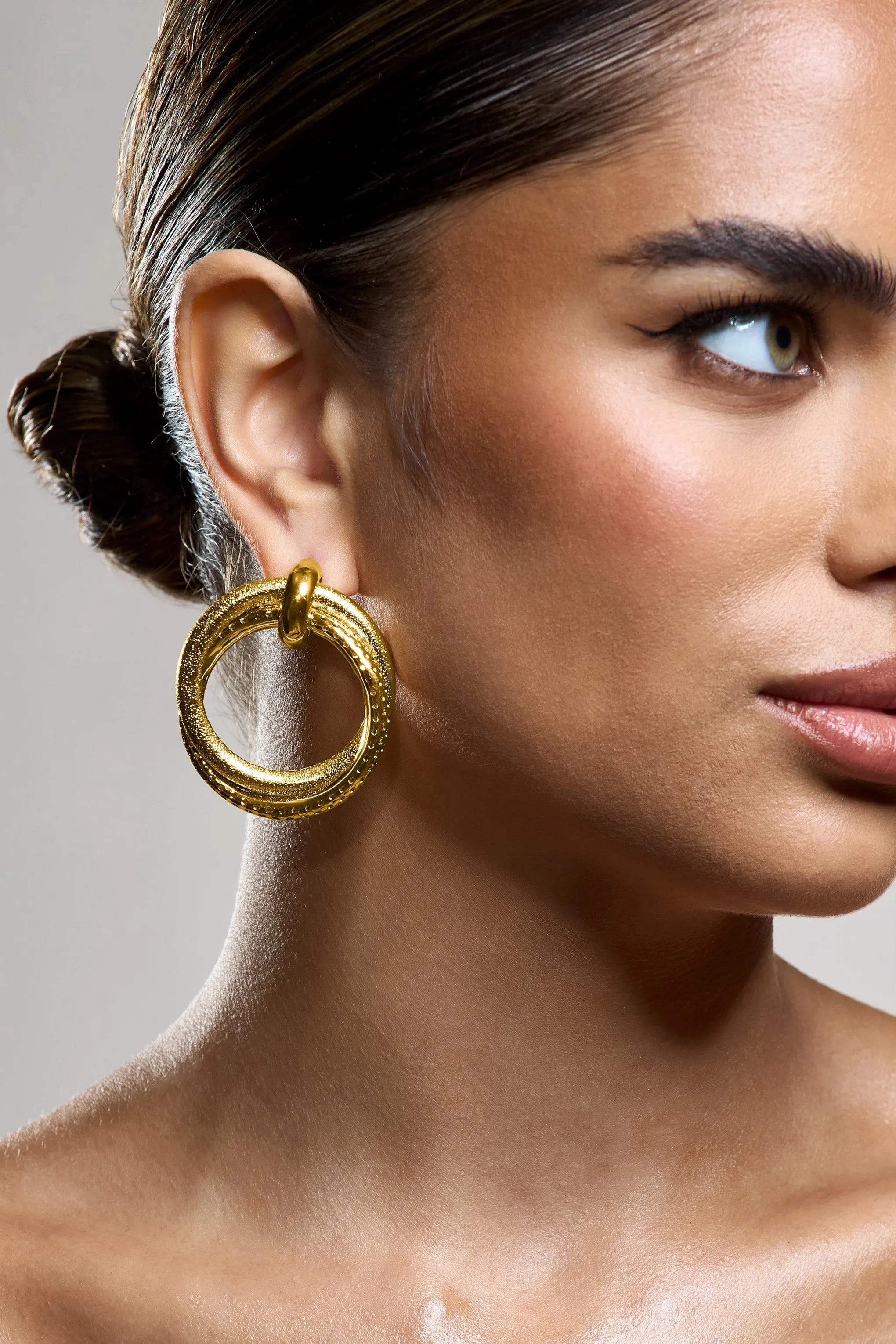 Zanetti | Gold Layered Circular Drop Earrings